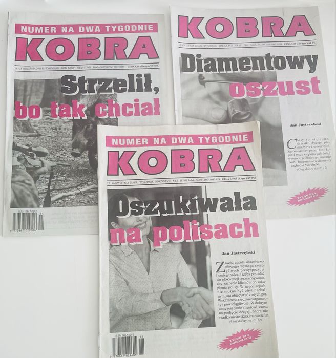 Gazety, czasopisma kryminalne - KOBRA - 9 sztuk