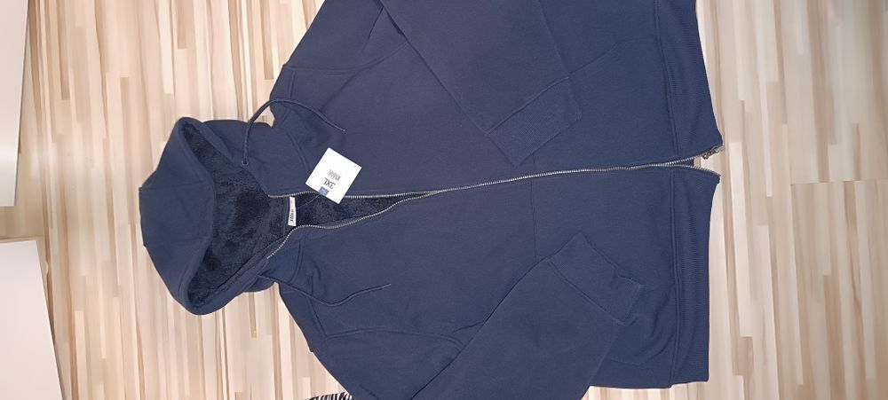 Nowa granatowa ciepła zimowa bluza męska XXL