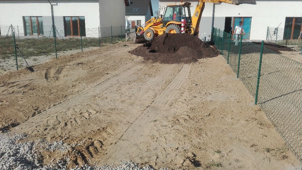 usługi koparko-ładowarką,prace ziemne. transport, Czarnoziem zwir