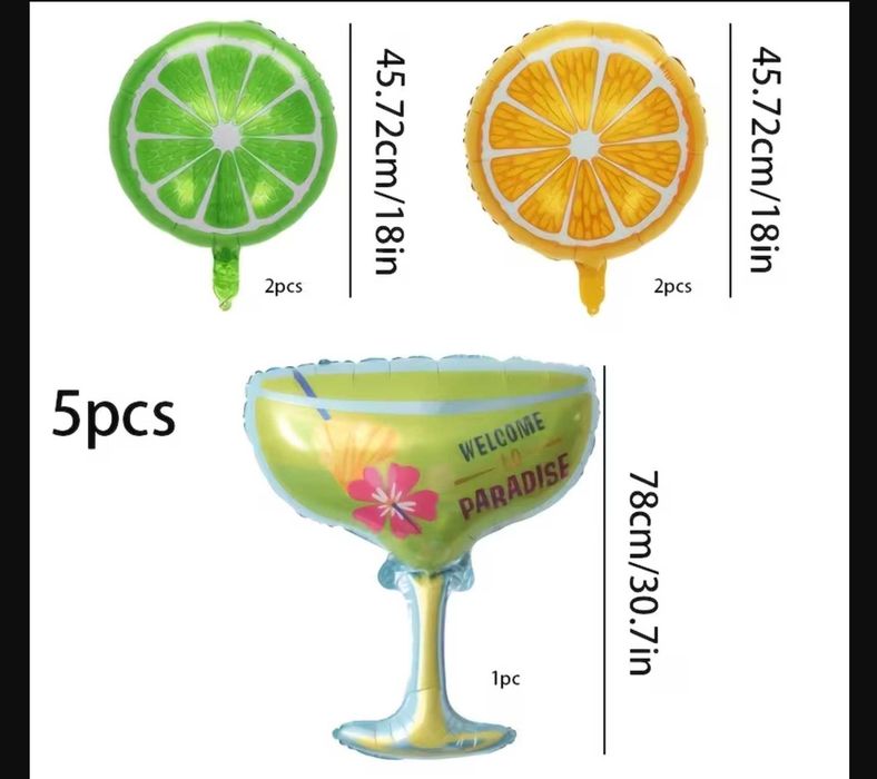 Set Baloes Foil Festa Tropical Hawaii