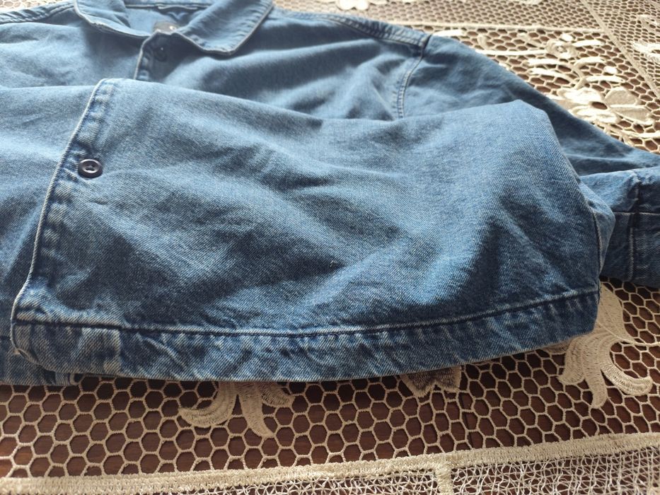 Bawełniana męska koszula jeansowa oversize z krótkimi rękawami rozm XL