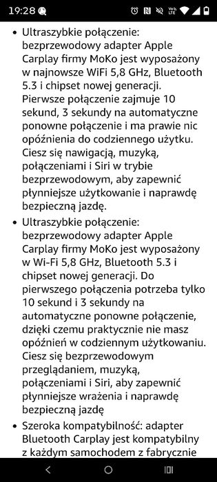 Adapter CarPlay nowy