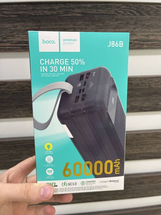 Павербанк hoco 60000mAh(22.5w) швидка зарядка.Нові