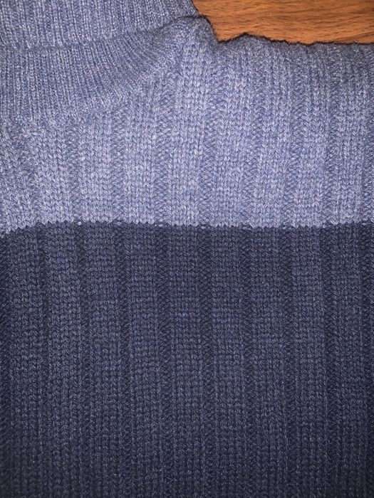 Фірмовий теплий светр темно-синій під шию, 60% вовна р. 54/56 2XL/3XL