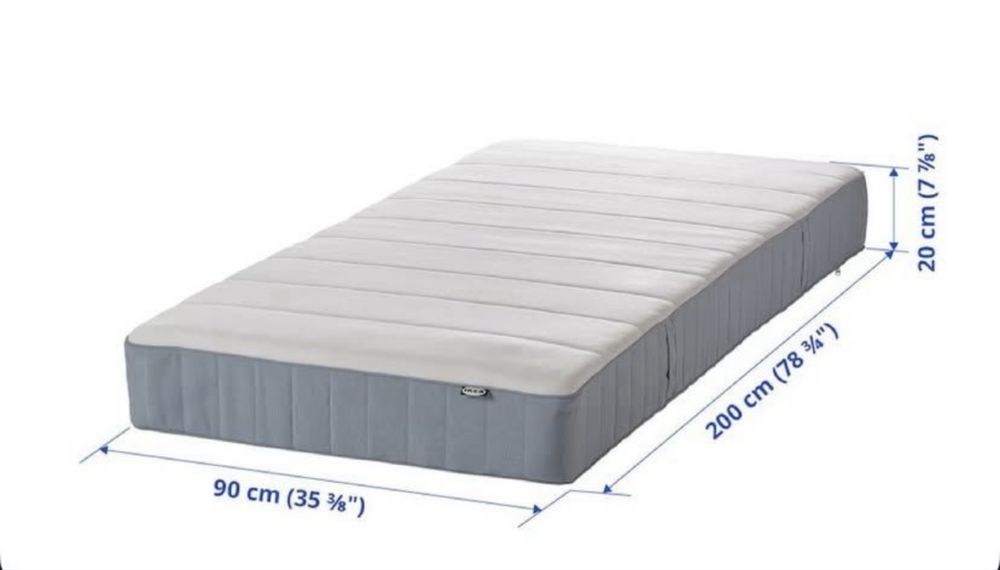 Cama individual IKEA MALM + estrado + colchão