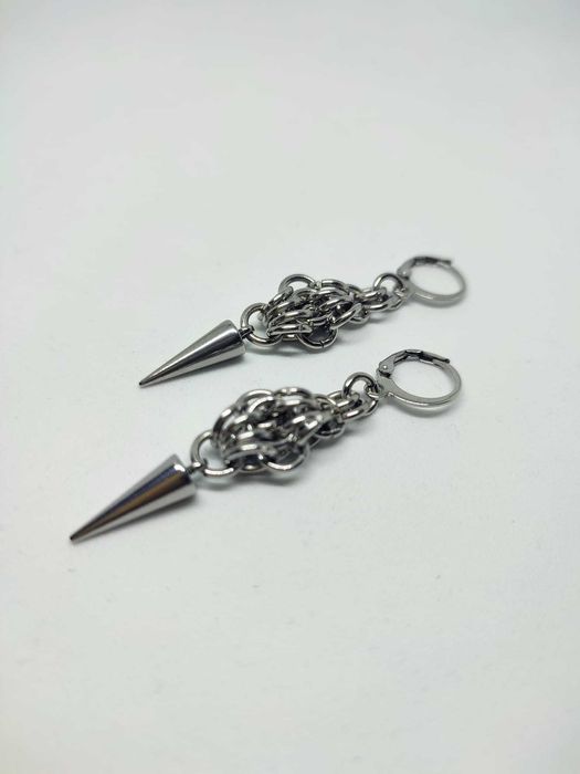 Ręcznie robione kolczyki chainmaille ze stali chirurgicznej 304