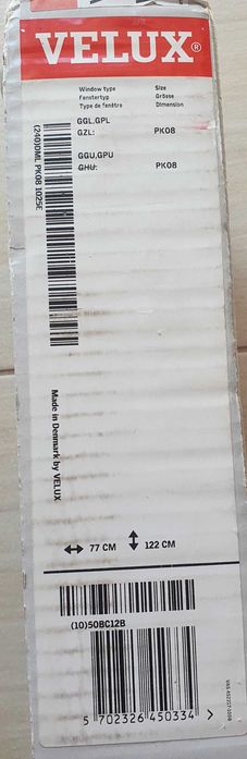 VELUX Oryginalna Nowa Roleta Zaciemniająca Elektryczna DML PK08 77x122