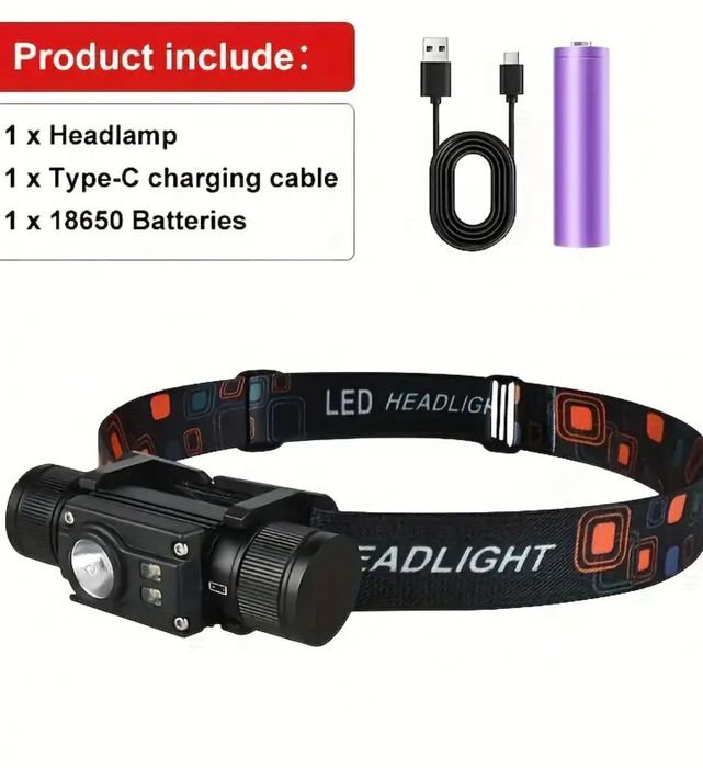 Фонарь налобный тактический,аналог Boruit hp 500