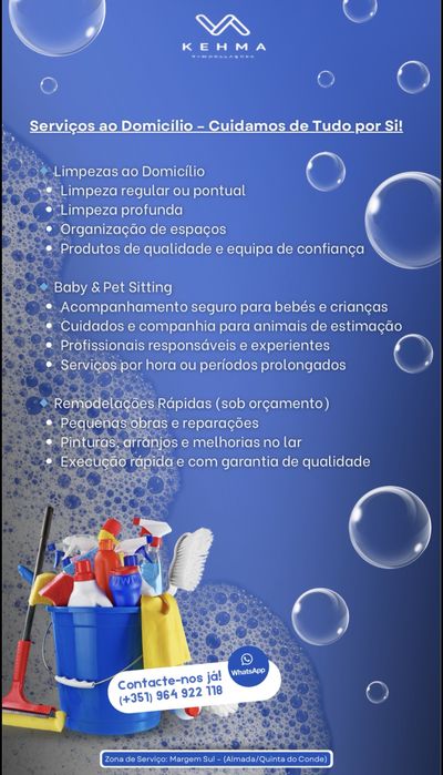 Cuidamos da Sua Casa, dos Seus Filhos e dos Seus Pets - Ao Domicilio