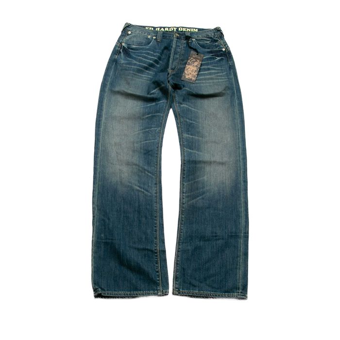 NOWE Ed Hardy Lot 2010 spodnie jeansowe distressed 32/34us szerokie