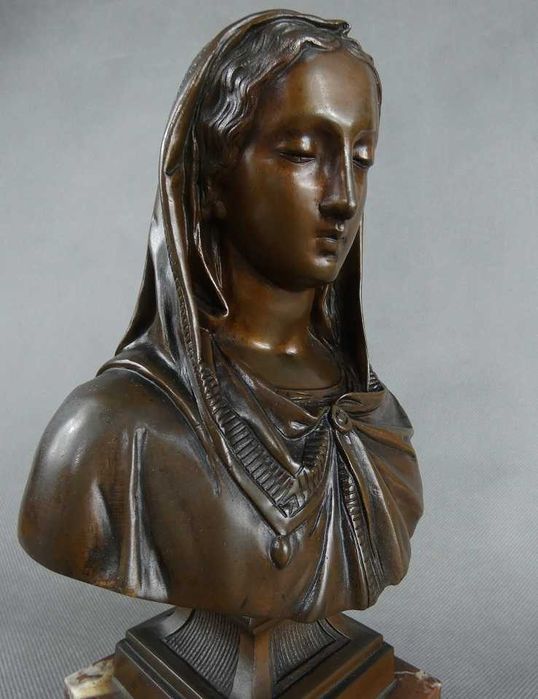 POPIERSIE Maryja BRĄZ marmur figura Matka Boża rzeźba