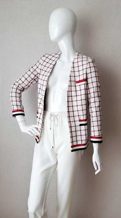 DOSTAWA GRATIS Żakiet marynarka ASOS kurtka w kratę chanelka 34  XS płaszcz