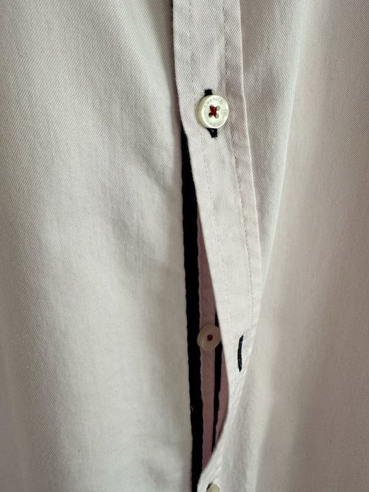 Gładka koszula męska slim fit pudrowy róż Pako Lorente L - nowa