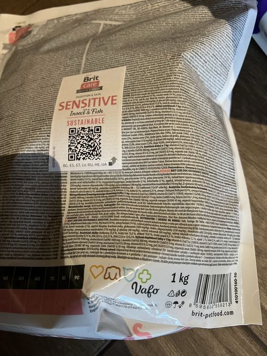 Karma dla psa BRIT Care Sustainable Sensitive Owady i ryba 1 kg