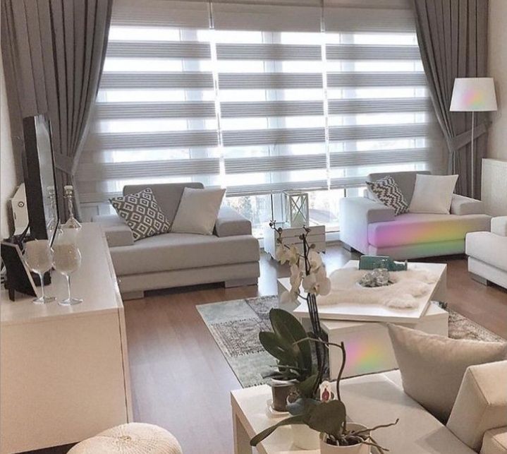 Estore / cortinado de rolo cinza dia e noite