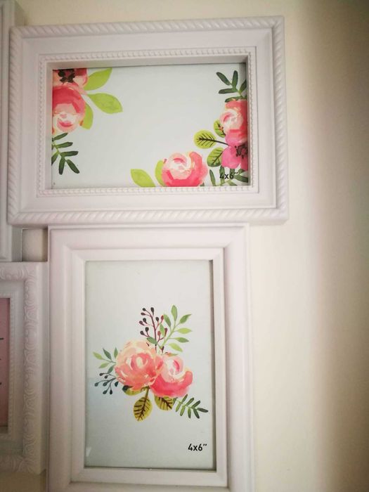 Quadro branco para 6 fotos