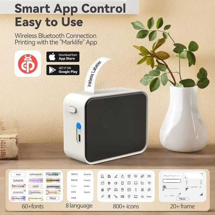 Pristar P15 urządzenie do etykietowania Bluetooth, samoprzylepne