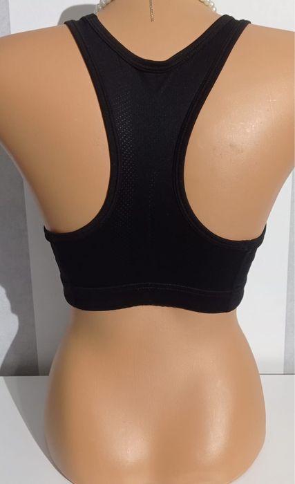 Biustonosz sportowy czarny na ramiączka bez gąbki crop top H&M Sport S