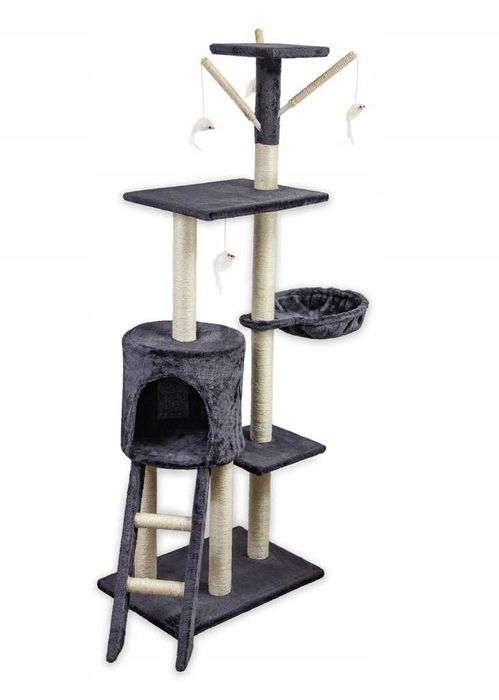 Когтеточка висока 140 см дряпак сірий кігтеточка дом кота