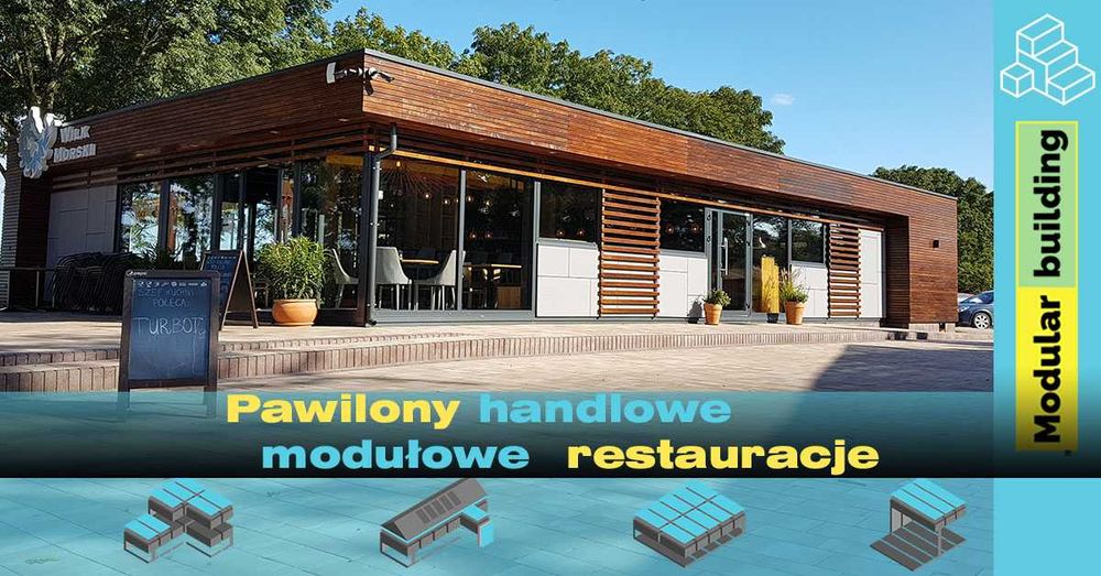 180 m2 Modułowy Pawilon gastronomiczny z tarasem