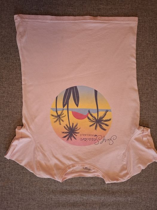 r158 4F pudrowy róż tshirt z nadrukuem