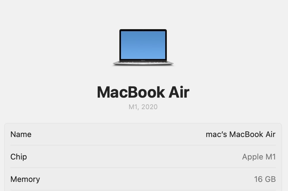 Ноутбук MacBook Air M1 16Gb 256Gb Silver