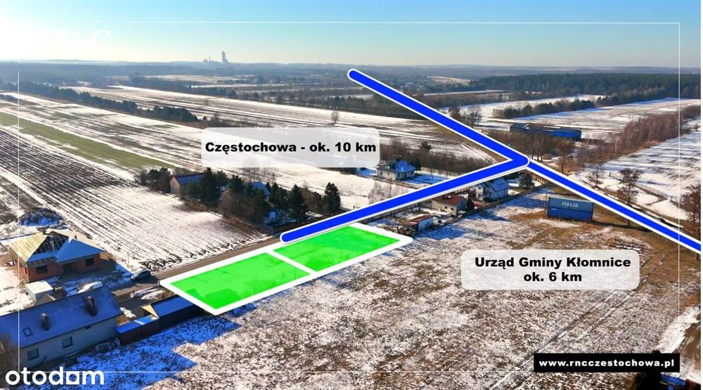 2 działki budowlane | Szerokość 30m | 10min od Częstochowy