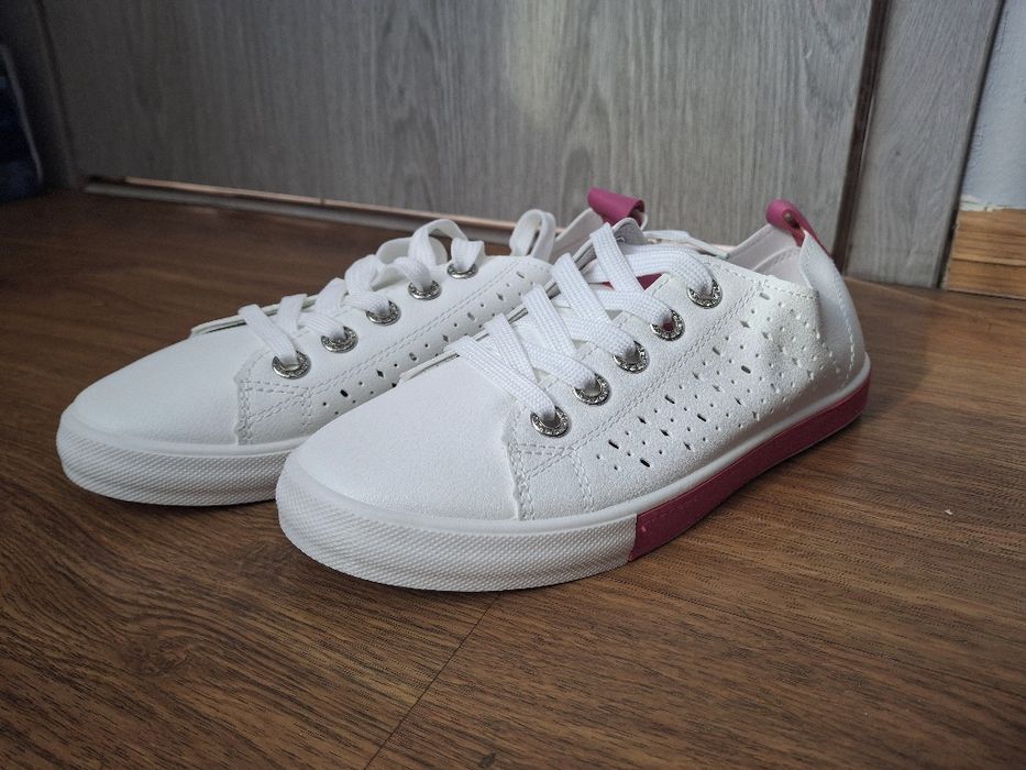 Buty wiosenne, trampki, różowe, 37, damskie, wiązane