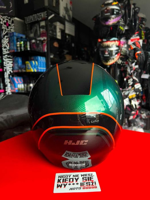 PROMOCJA! Kask motocyklowy HJC V10 HODU GREEN/BLACK 'S 'M/pytaj o rozmiary