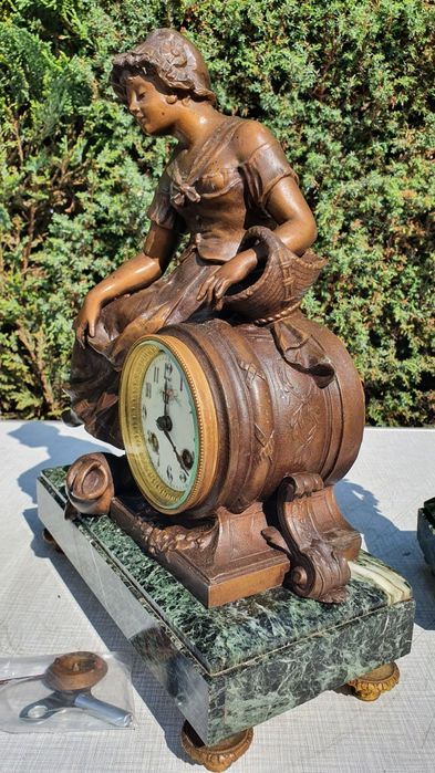 Zegar kominkowy antyk XIXwiek sygnowany prezent na święta