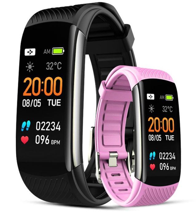 Smartwatch GIEWONT Czarno Różowy 2 Paski GW200-4