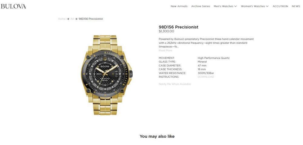 Часы Bulova Precisionist 11 бриллиантов, 262 кГц колебаний, РРЦ $1300