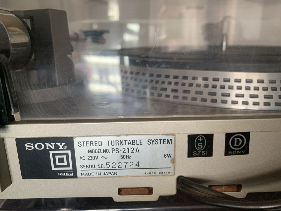 Leitor Vinil Sony (para reparacao)
