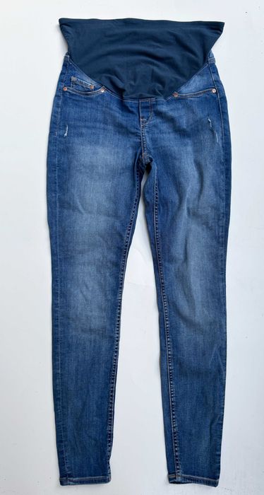 Spodnie H&M Mama Ciążowe Super Skinny High Rib M 38 Dzinsowe