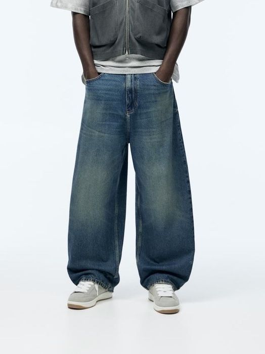 Широкі Джинси BERSHKA Super Baggy Оригінал Нові сині голубі Широкие синие Мужские Джинсы Бершка