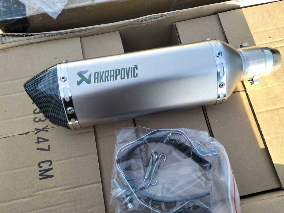 Вихлоп на Мотоцикл Прямоток Акрапович Вихлопна труба мопед  Акраповичь