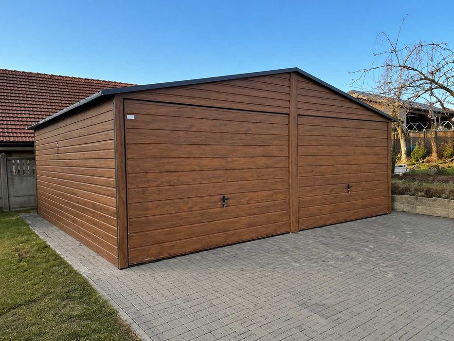 Blaszak Garaż blaszany 6mx5m PREMIUM dostawa w całej Polsce Montaż Gratis Garaże blaszane 6x5 6x6 7x5 7x6 8x5 8x6 Producent