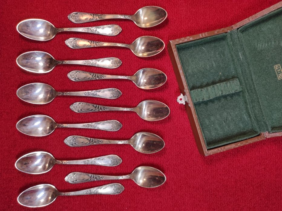 Новый винтажный набор посеребренных чайных ложек ЗіШ МНЦ в коробке