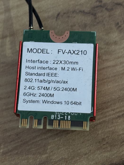 Karta sieciowa M.2 WiFi 6E FV-AX210 + adapter PCIE gratis