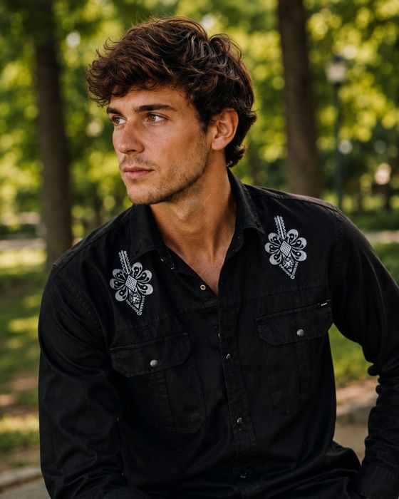 PODHALER koszula góralska folk parzenica jeans jeansowa casual prezent
