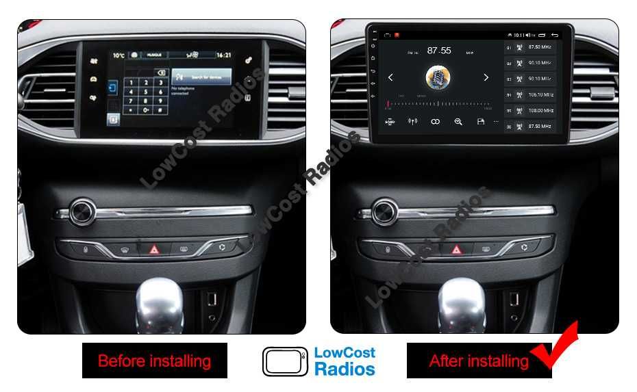 Auto Rádio PEUGEOT 308 T9 308S | GPS ANDROID 15 BT USB APPS WIFI - 9'' | CARPLAY • ANDROID AUTO
