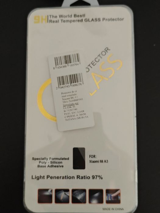 Película vidro temperado para Xiaomi Mi A3