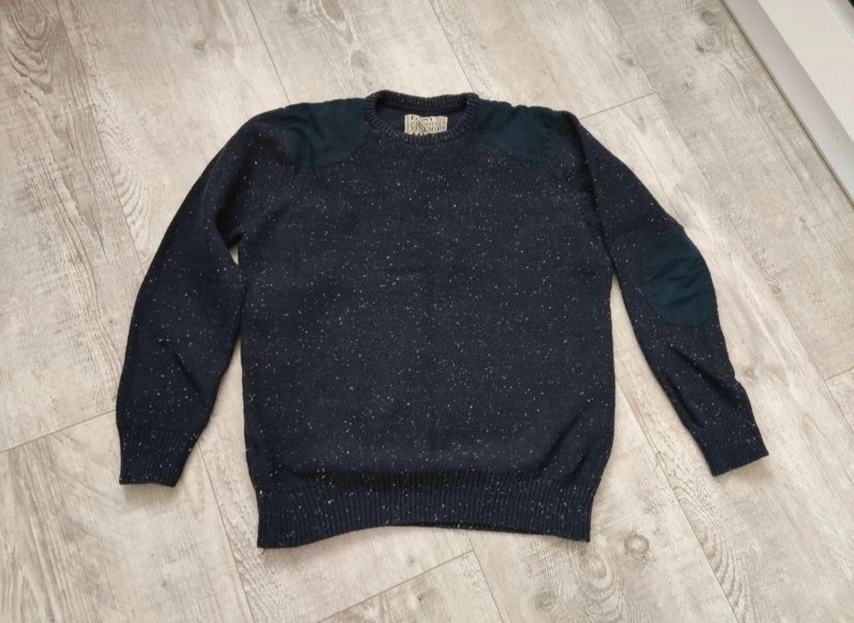 Ciepły sweter męski 40 L Easy granatowy 
Granatowy w białe drobinki.
M