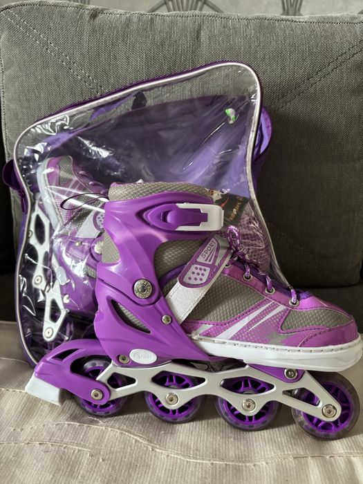 Ролики дитячі розсувні розмір M 34-38 PU (ФІОЛЕТОВІ)