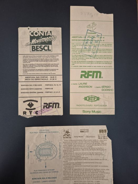 Bilhetes de concerto