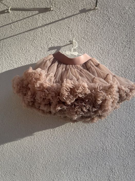 Bezowa morelowa spódniczka tutu tiulowa 110/116