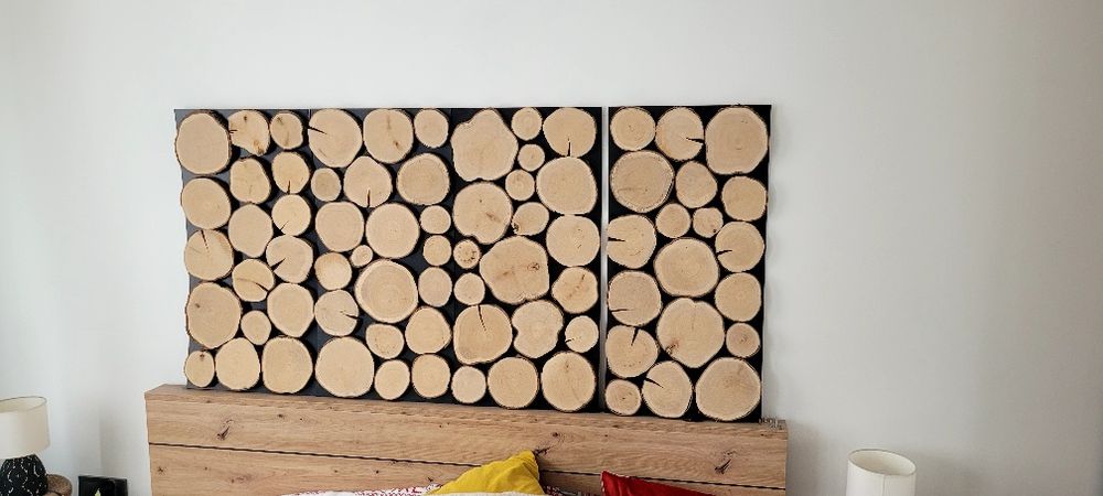 Panel scienny 4szt krążki drewna plastry