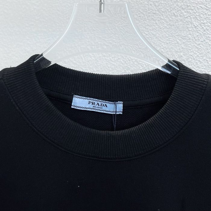 PRADA свитшот мужской черный класический реглан батник кофта