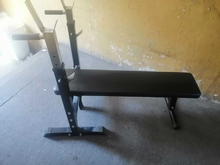 Ławka ławeczka płaska do ćwiczeń składana regulowane stojaki