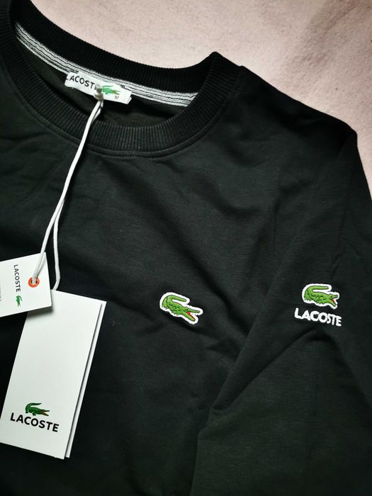 Bluza męska Lacoste czarna mały znaczek nowość bawełna bluzy